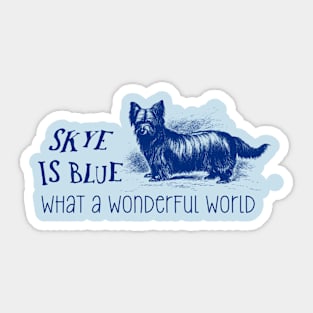 Skye Terrier Dog  Funny Illustration Sticker